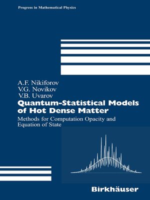 cover image of Quantum-Statistical Models of Hot Dense Matter